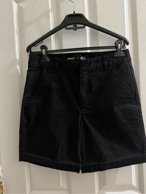 Old Navy Black High-Rise Bermuda Shorts